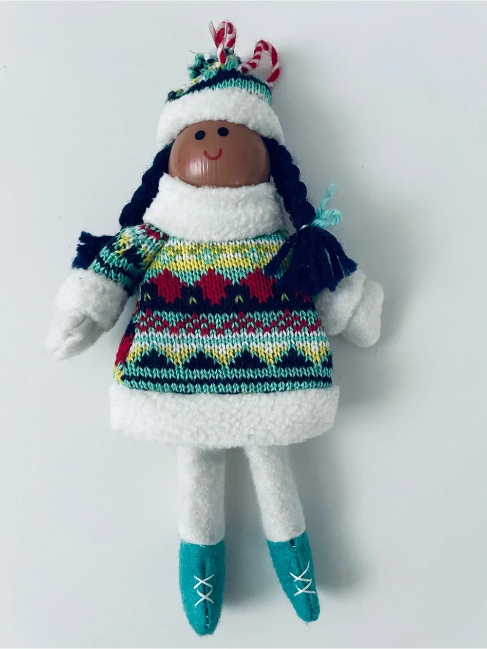 Target Plush Winter Doll in Teal & Multicolor Knit Outfit -